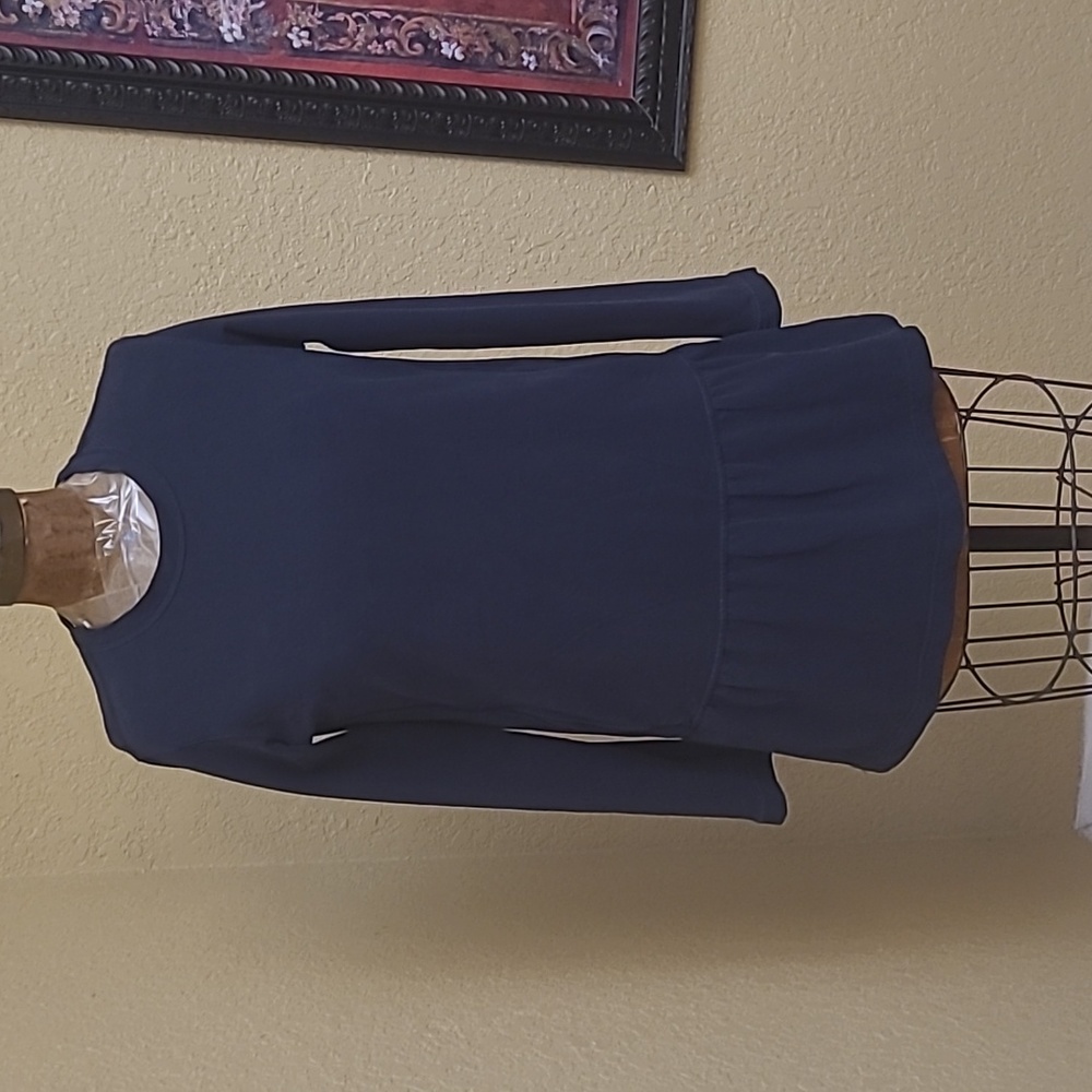 WOMENS LULULEMON NAVY DROP WAISR SWEATSHIRT DRESS TUNIC WITH POCKETS SIZE S